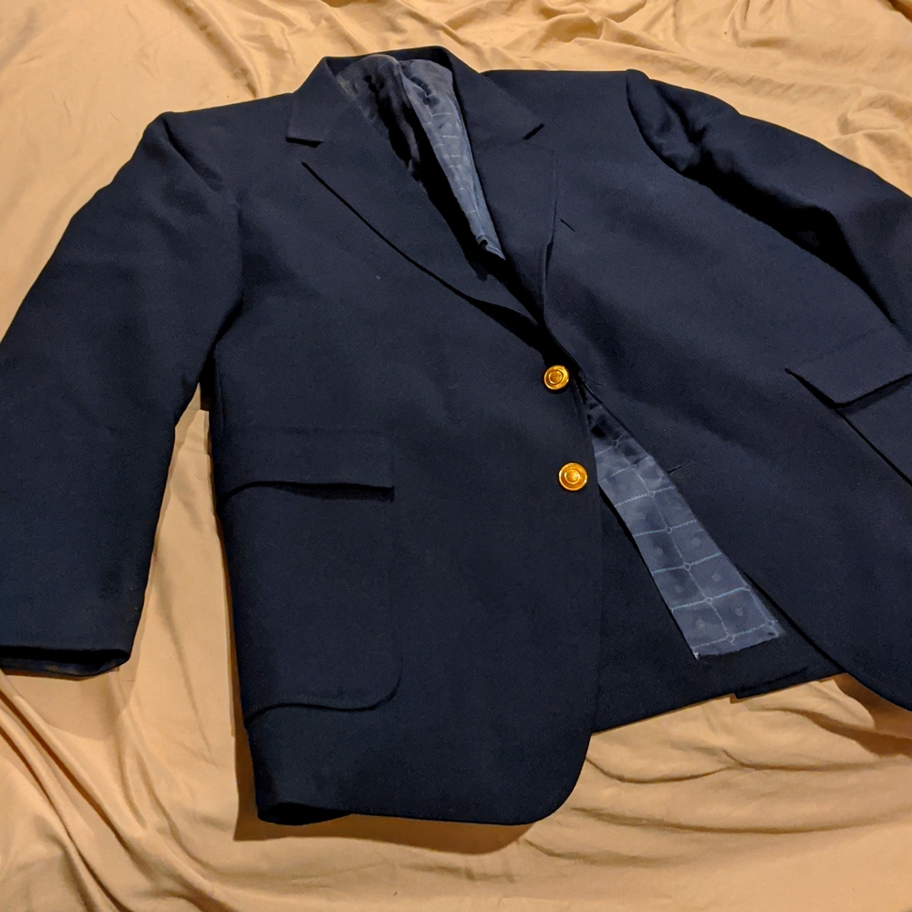 Perma-Prest navy suit coat size 46L